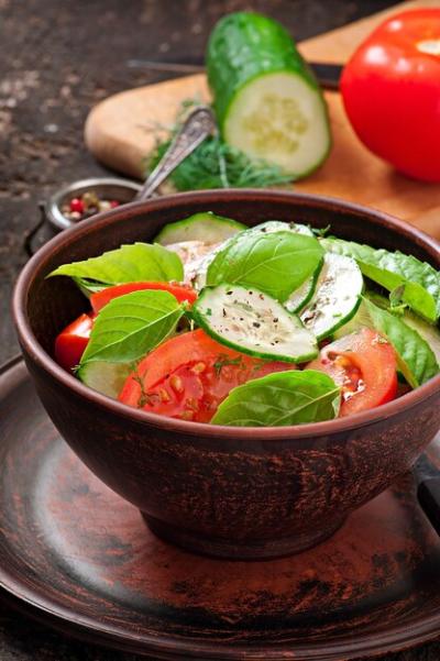 Tomato and Cucumber Salad with Black Pepper and Basil – Free Download