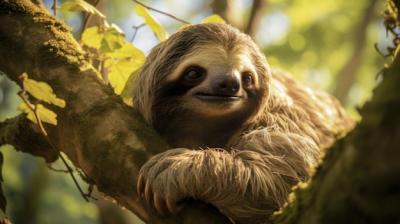 Hoffmans Two-toed Sloth Choloepus hoffmanni Climbing on a Tree – Free Stock Photo for Download