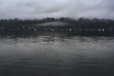 Coastal Village Panoramic Shot on a Foggy Afternoon – Free Download