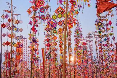 Low Angle View of Sky-Hanging Decorations – Free Stock Photo for Download