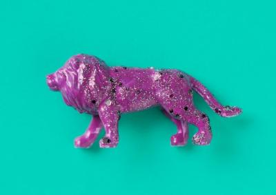 Top View of a Purple Lion with Glitter – Free Stock Photo for Download