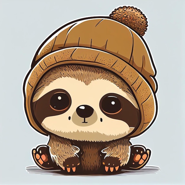 Cute Sloth Comic in Beanie and Sweater – Free Download