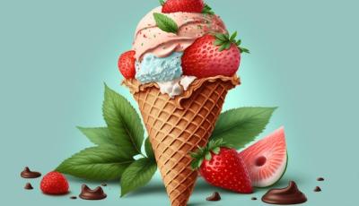 Strawberry Ice Cream: Fresh Fruit Delectable Dessert – Free Download