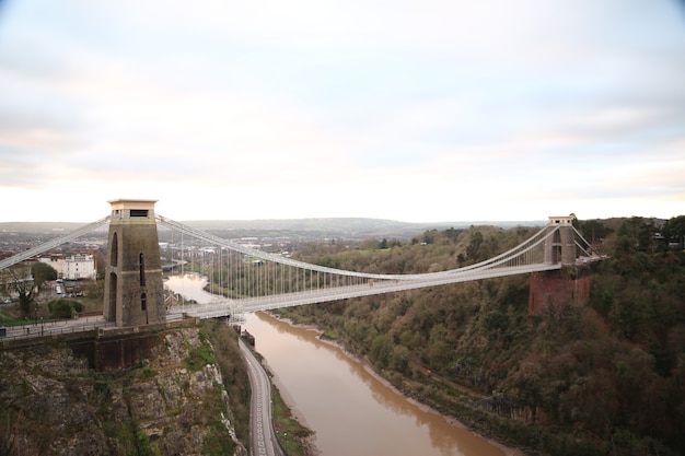 Side View of The Clifton Suspension Bridge Over the River in Bristol, UK – Free Stock Photo, Download Free