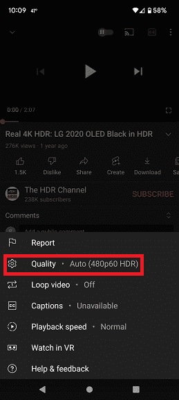 How to disable HDR in the YouTube App