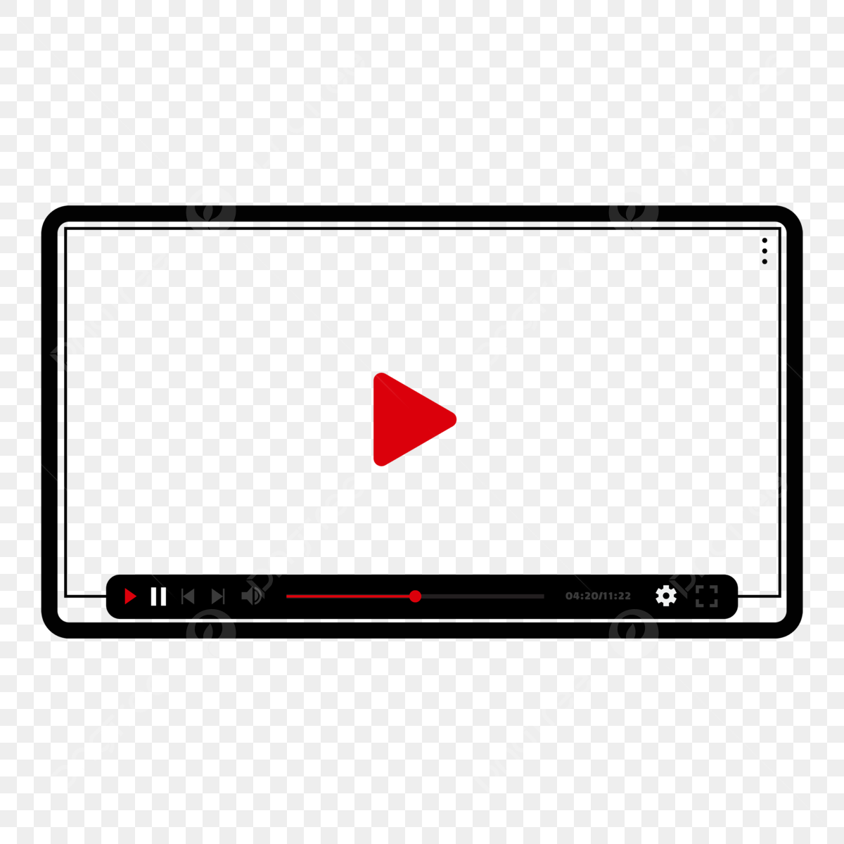 Youtube Video Clipart Vector Video Frame Youtube Red And Black 