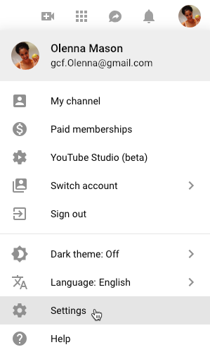 YouTube Settings and Privacy