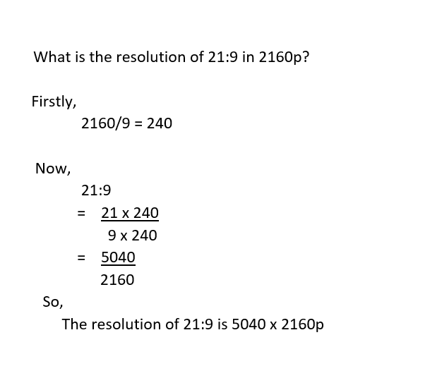 How to calculate or find resolution or pixel in the different aspect ratio