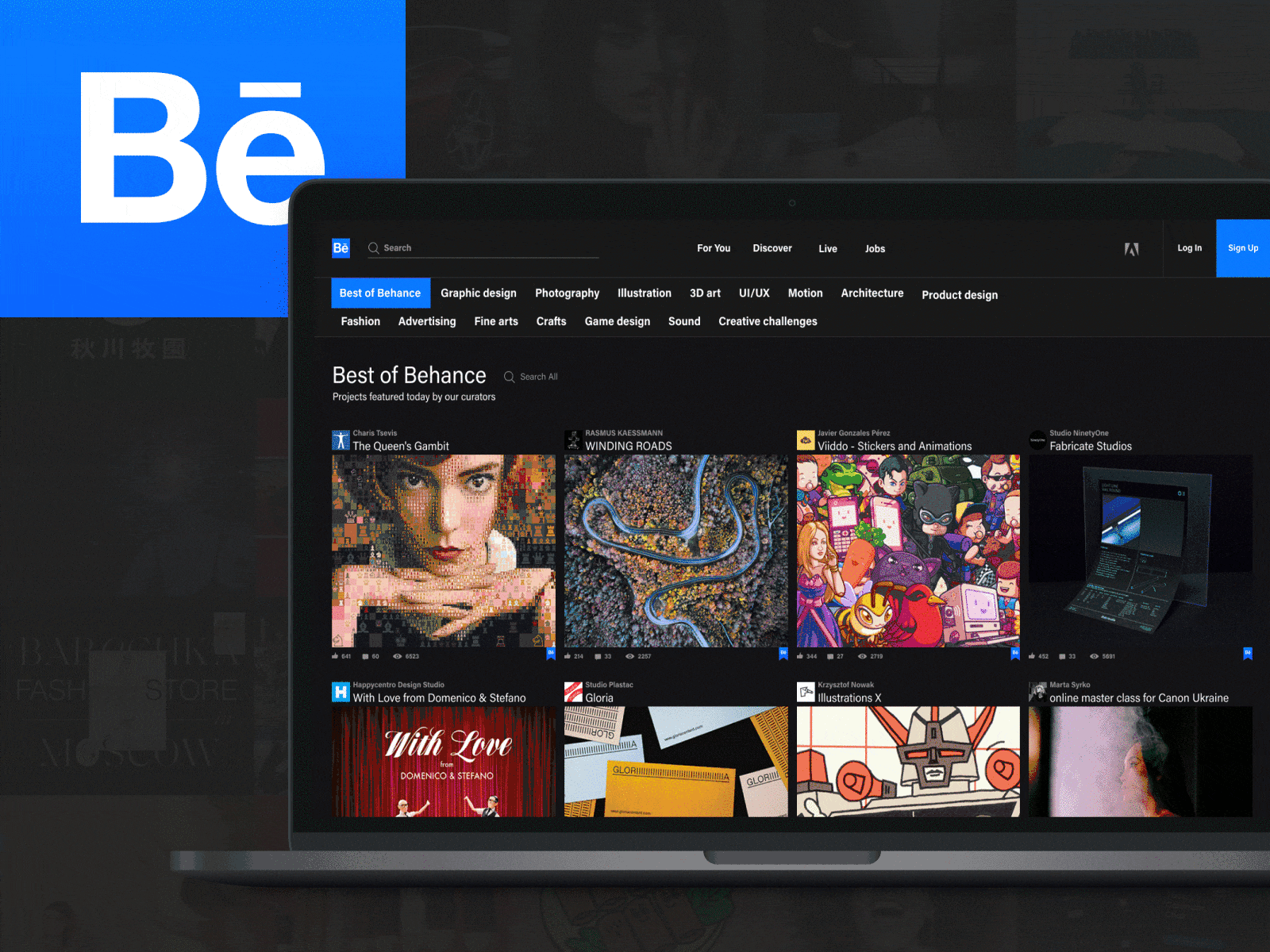 BEHANCE redesign concept by Andrey Uzkov on Dribbble