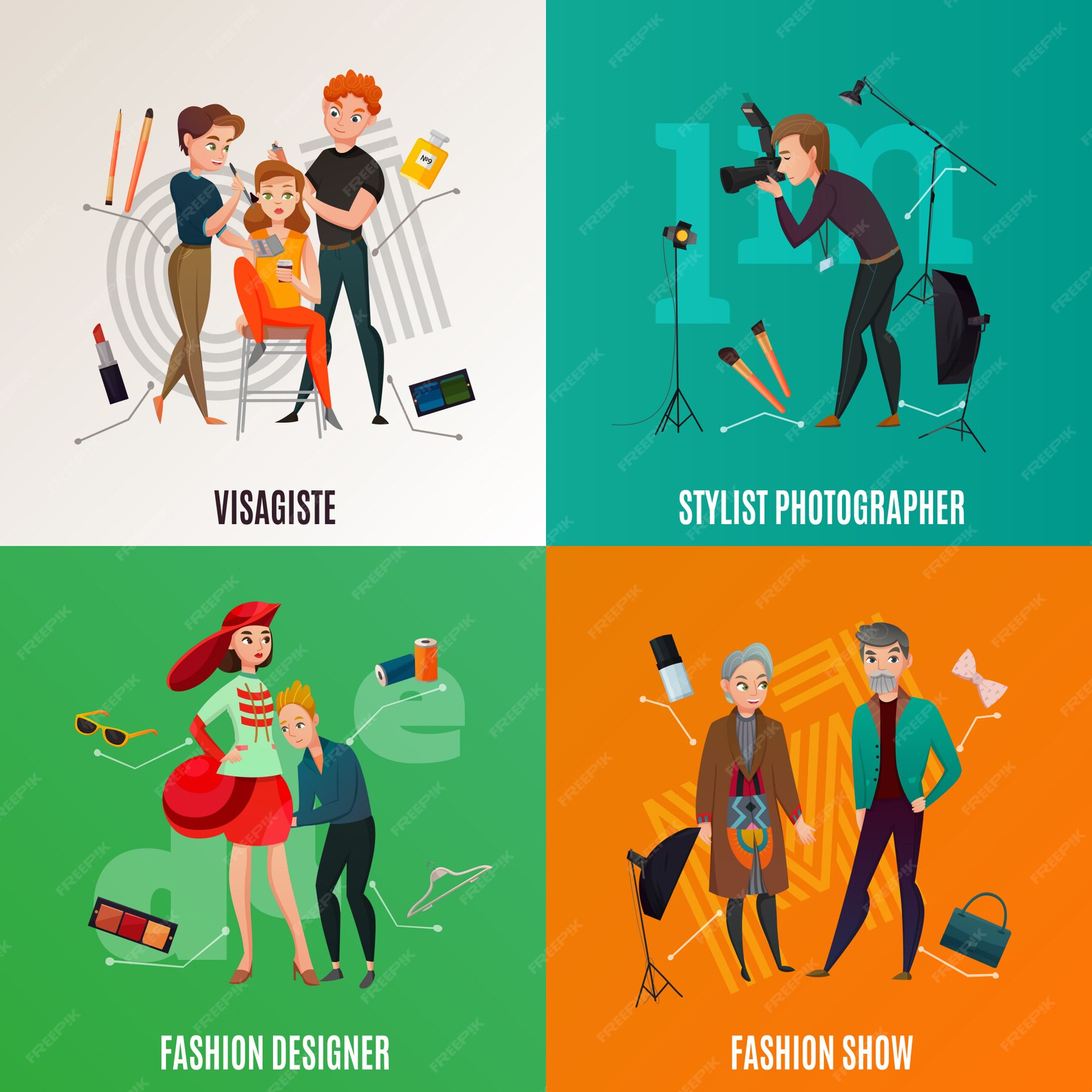 Free Vector  Fashion industry concept