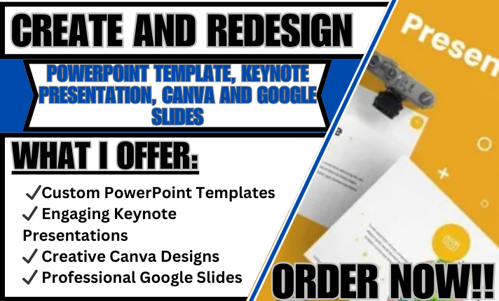 I Will Create and Redesign PowerPoint Template, Keynote Presentation, and Google Slides