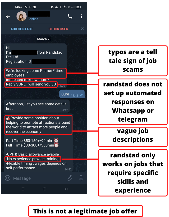 Scammers Impersonating Randstad Employees on Telegram  Randstad Singapore