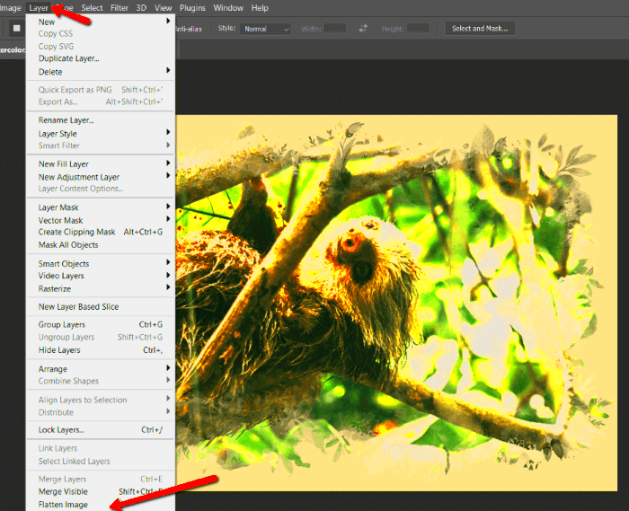 2 Quick Ways to Flatten an Image in Photoshop Tutorial