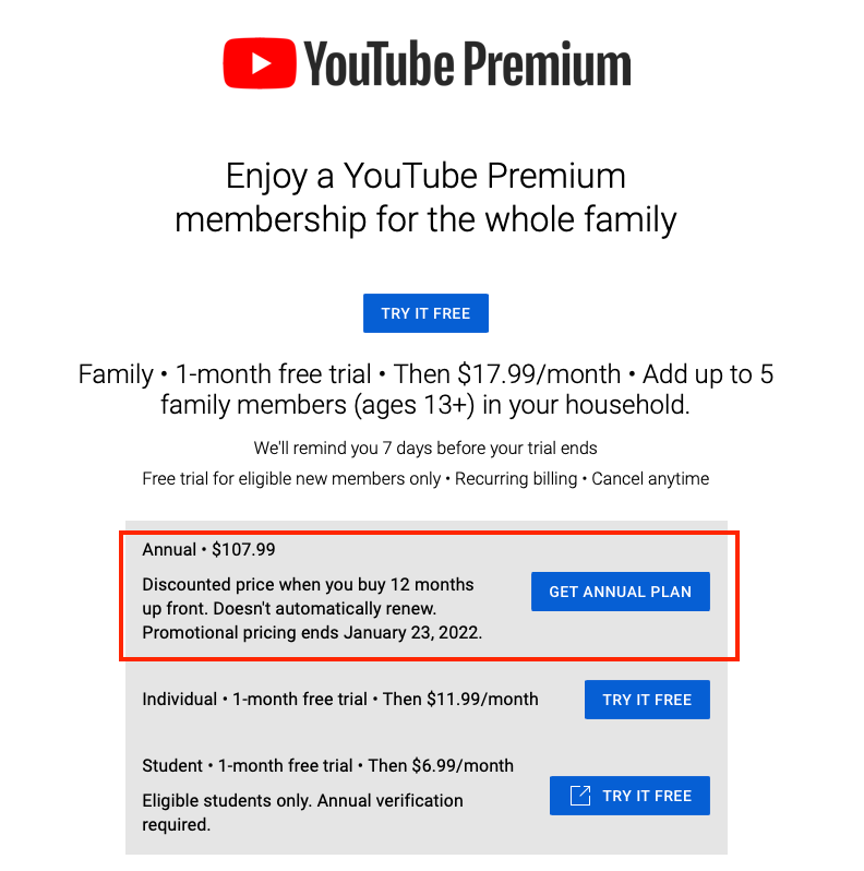 Read before you buy YouTube Premium annual subscription  by Lifeis 