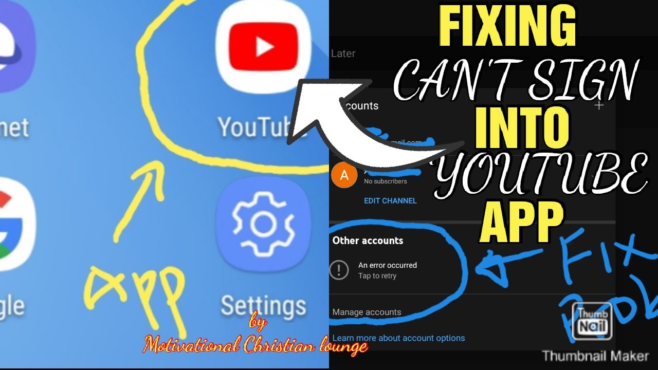 Fixing Cant Sign Into YouTube App Problem Solved Motivational