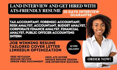 I Will Create a Professional Resume for Tax Accountant, Forensic Accountant, Risk Analyst, and General Accountant