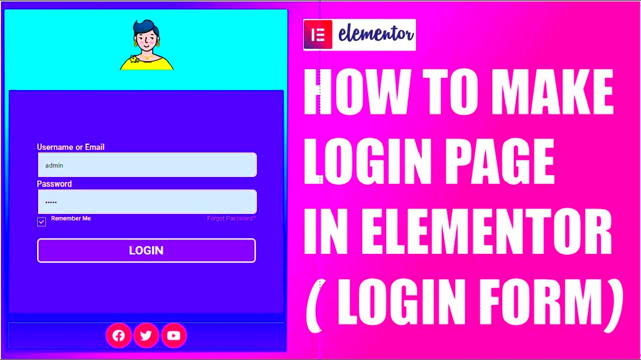 HOW TO CREATE A LOGIN PAGE IN ELEMENTOR LOGIN FORM  YouTube