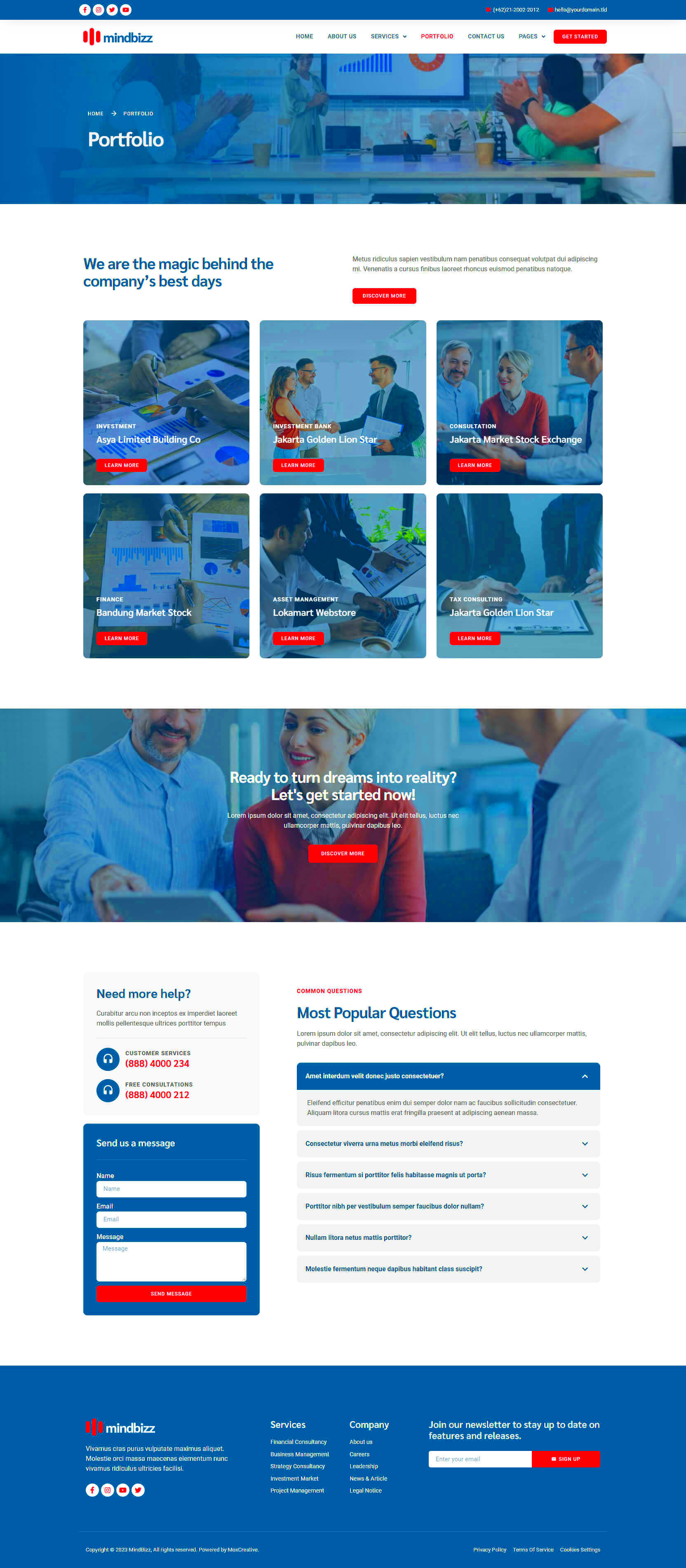 MindBizz  Business Consulting Elementor Pro Template Kit by moxcreative