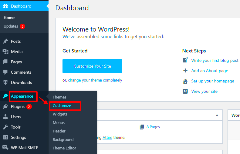 How to Use WordPress Customizer  WordPress Download Manager