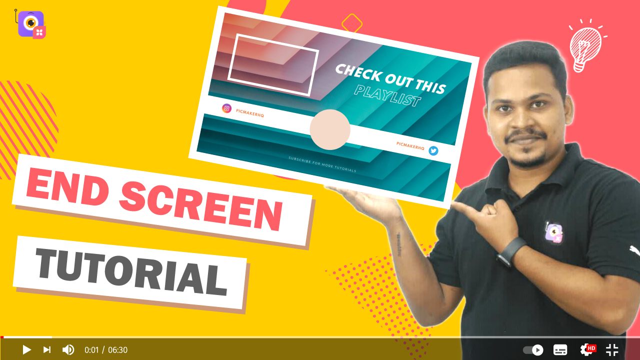 How to Design and Add End Screen to YouTube Videos  Picmaker tutorials