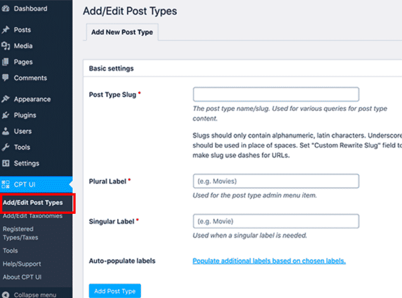 How to create Custom Post types  Understrap