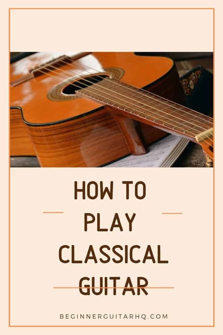 an acoustic guitar with the words how to play classical guitar