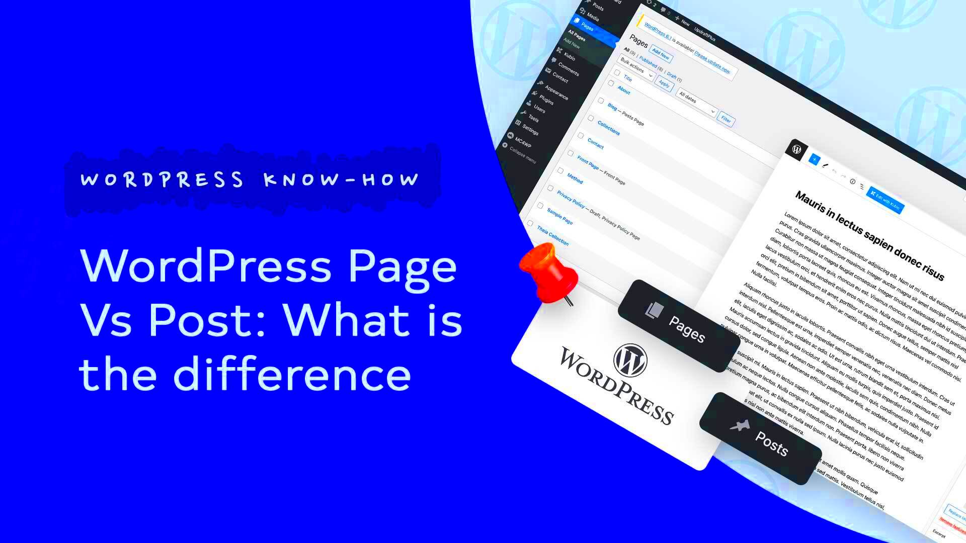 Wordpress Page Vs Post What is the difference  KubioBuilder