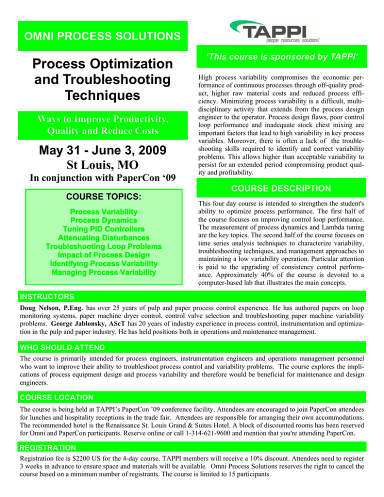 Process Optimization and Troubleshooting Techniques