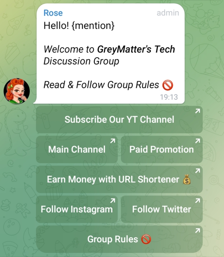 How to create a Welcome Message for Telegram Groups