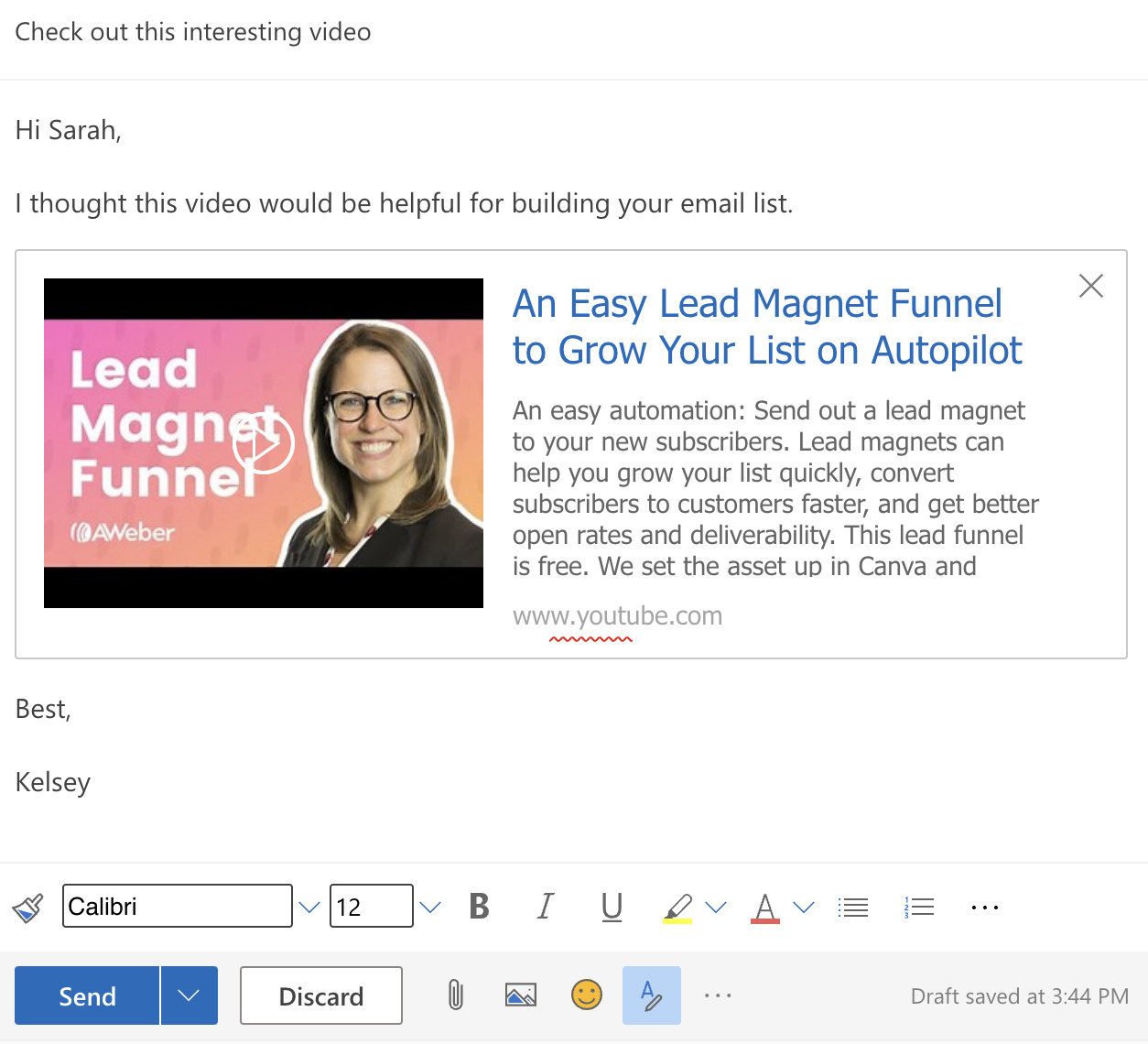 How to embed a YouTube video in an email stepbystep guide 