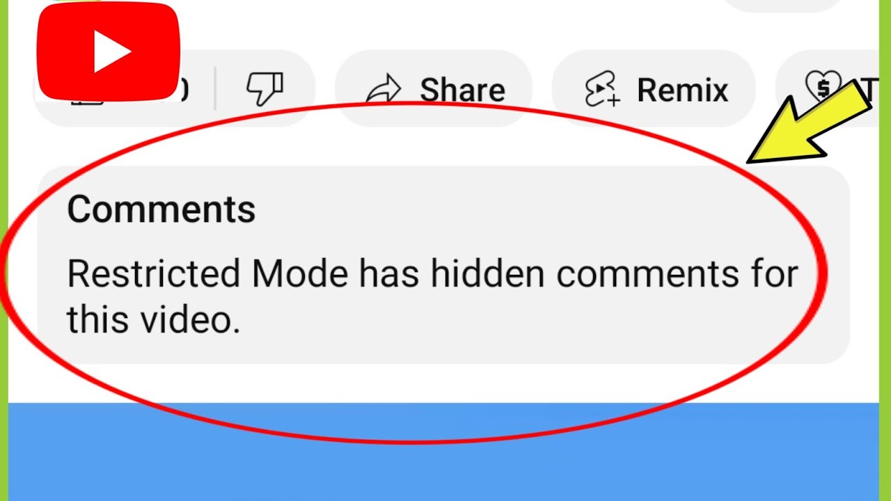 YouTube Comments  Restricted Mode has hidden comments for this video 