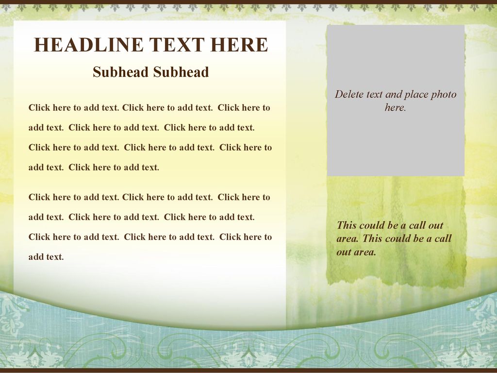 Delete text and place photo here ppt download
