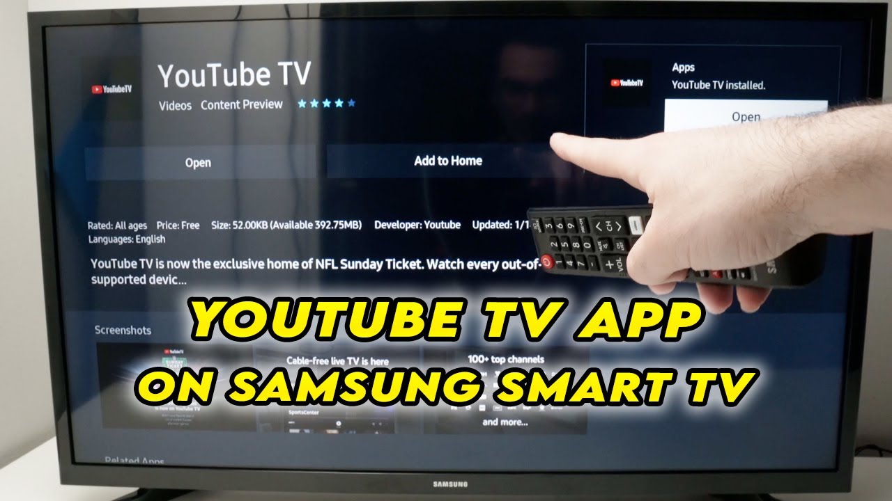 How to Install Youtube TV app on Samsung Smart TV  YouTube