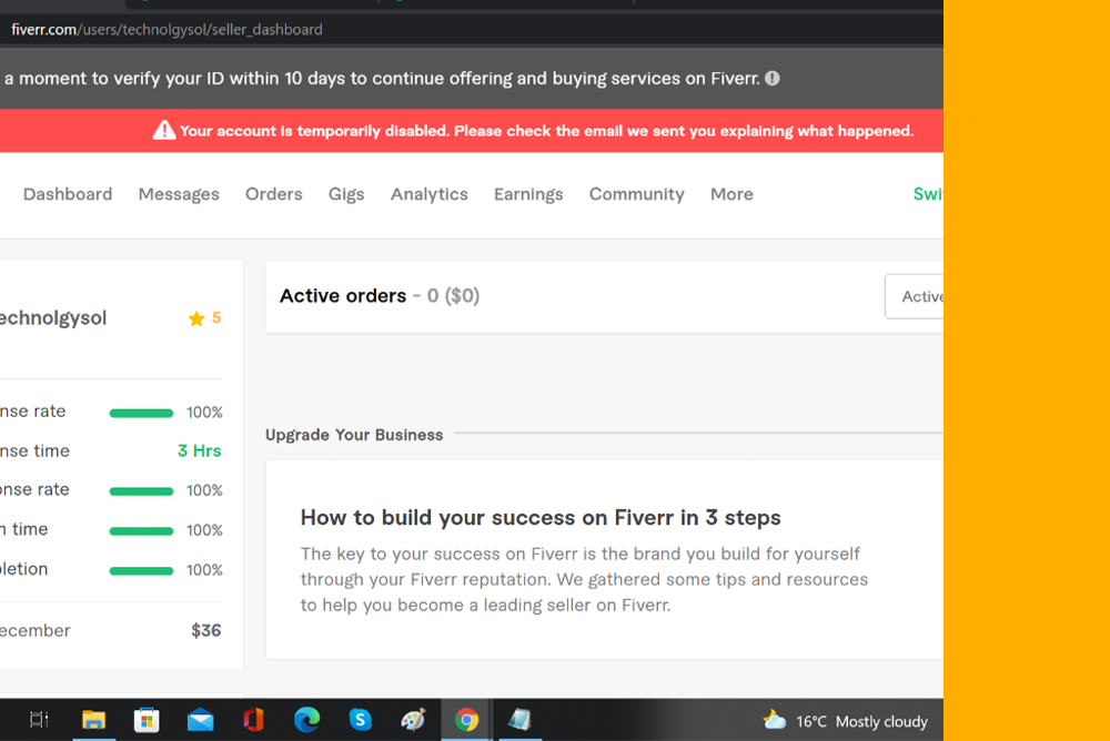 How to Get Back Your Disabled Fiverr Account