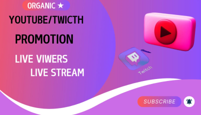 I Will Do Organic YouTube Live Stream & Twitch Live Stream