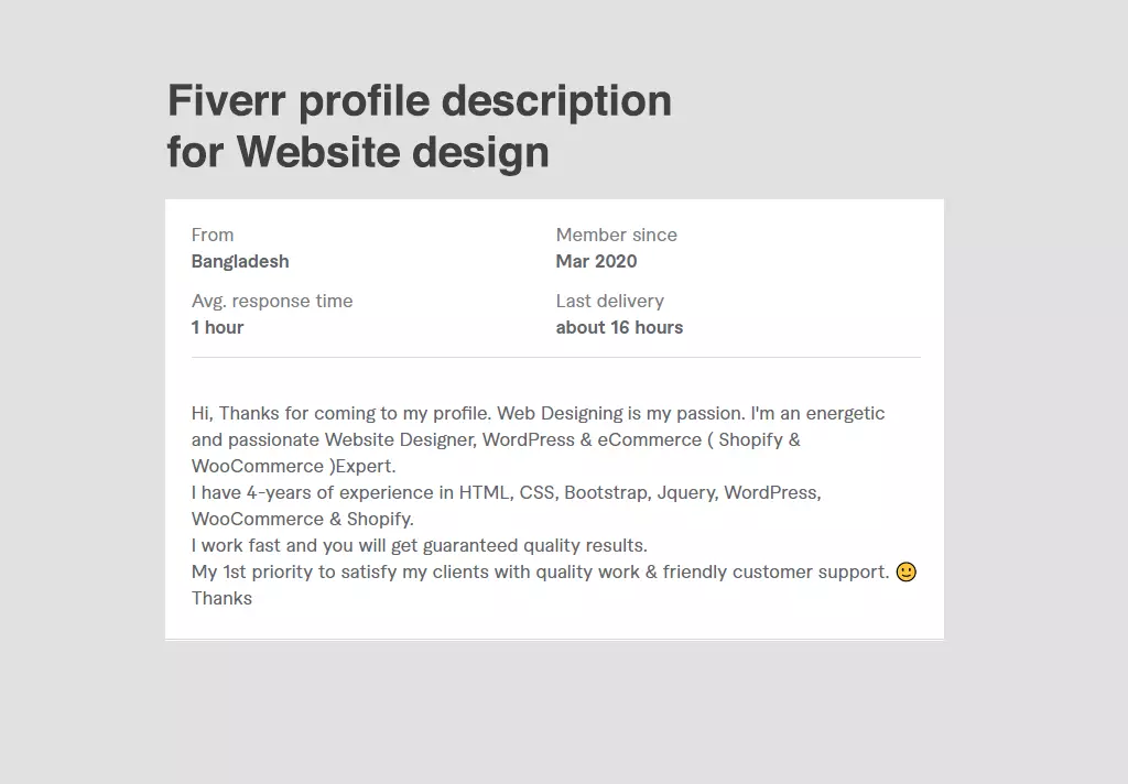 How to Make a Good Fiverr Profile