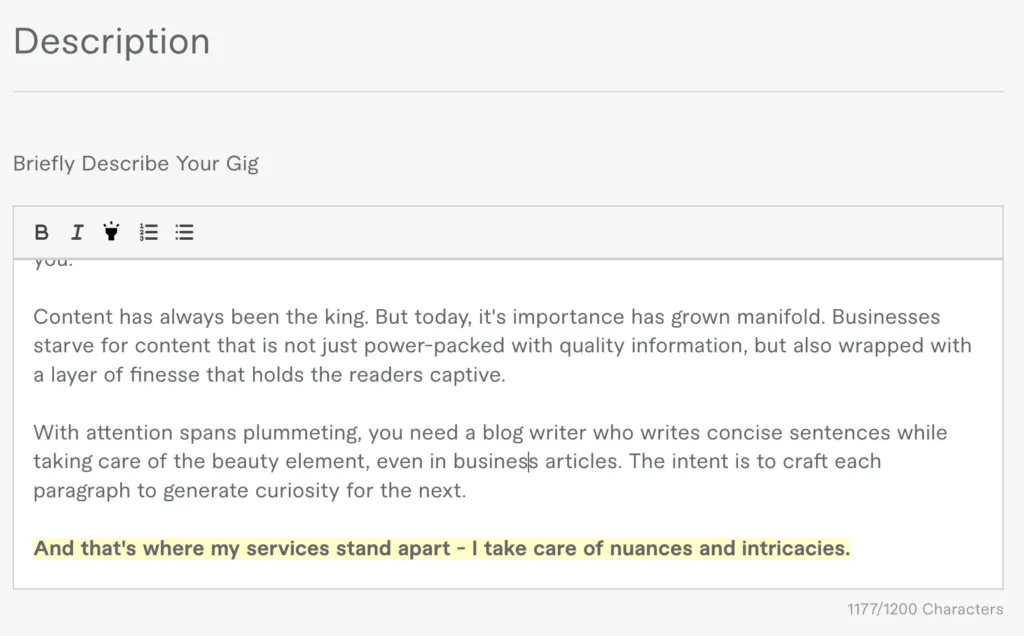 How to Write a Fiverr Gig Description 12 Killer Tips