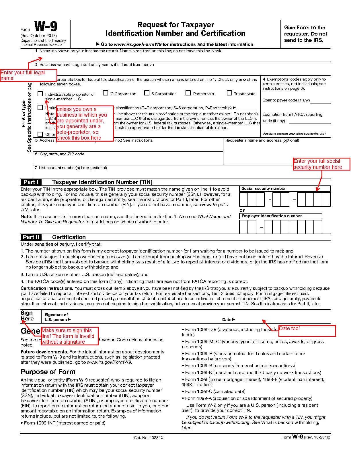 How to Fill Out W9 for Fiverr