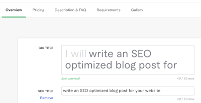What is SEO Title in Fiverr Gig?