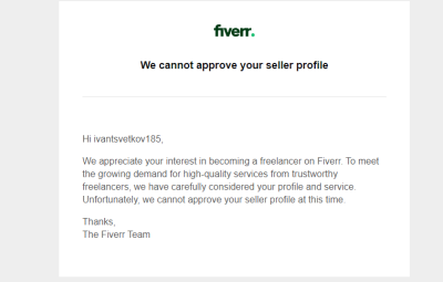 Why Did Fiverr Not Approve My Seller Profile?