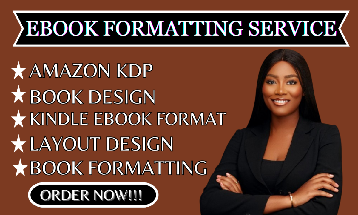 I Will do Amazon KDP Book Formatting, Kindle eBook Format, eBook Design, Layout Design