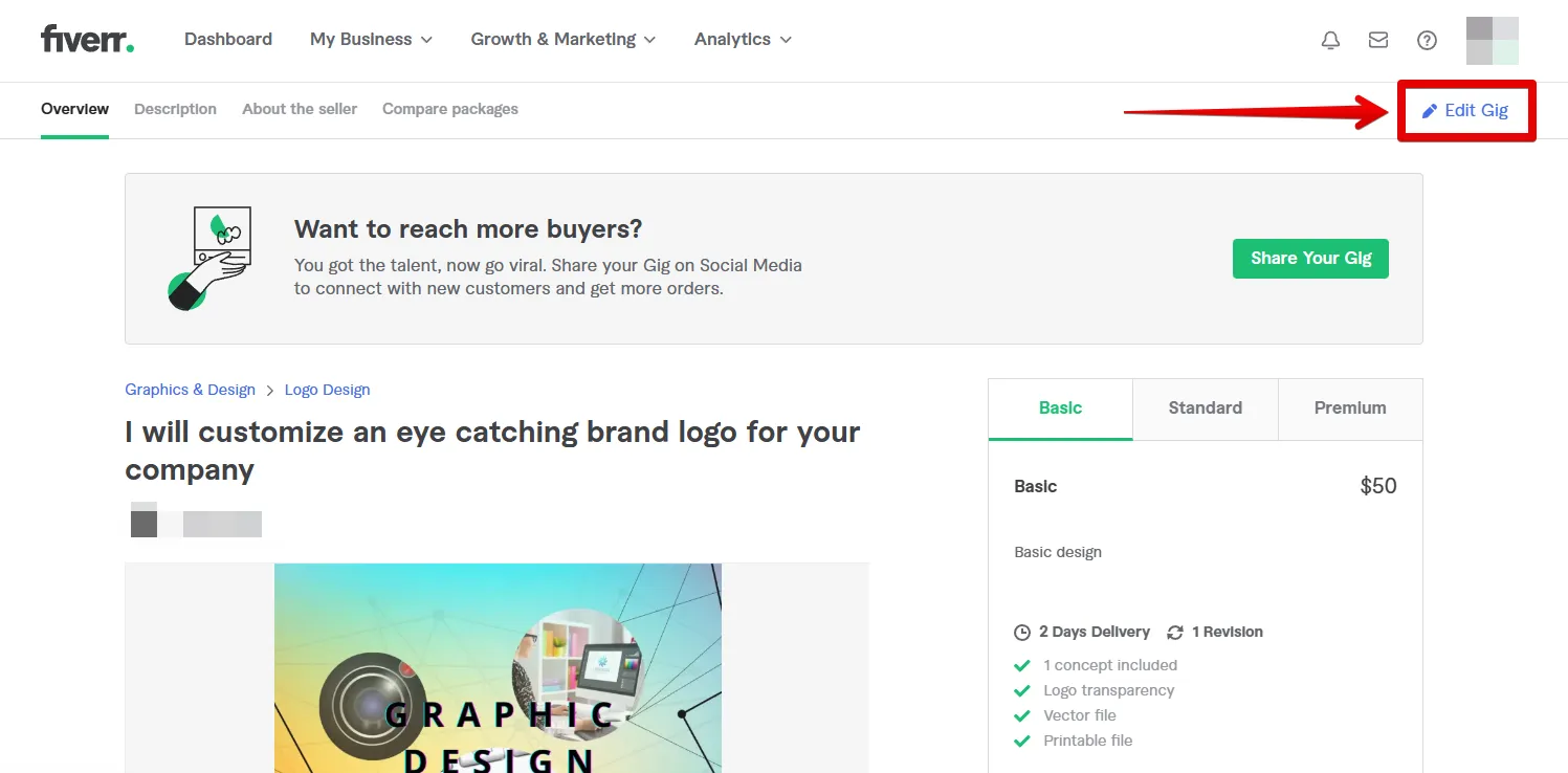 How to Edit Your Gig on Fiverr