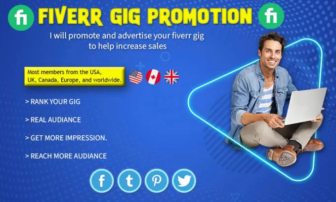 Promote and advertise your fiverr gig to help increase sales by 