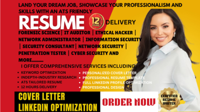 I Will Create Exceptional Resumes for Forensic Science, IT Auditor, Ethical Hacker, Cyber Security, and Tech Professionals