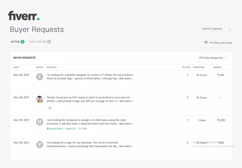 How to Put Buyer Requests on Fiverr