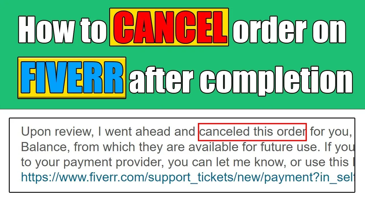 How to cancel order on Fiverr after its completion  by contacting 