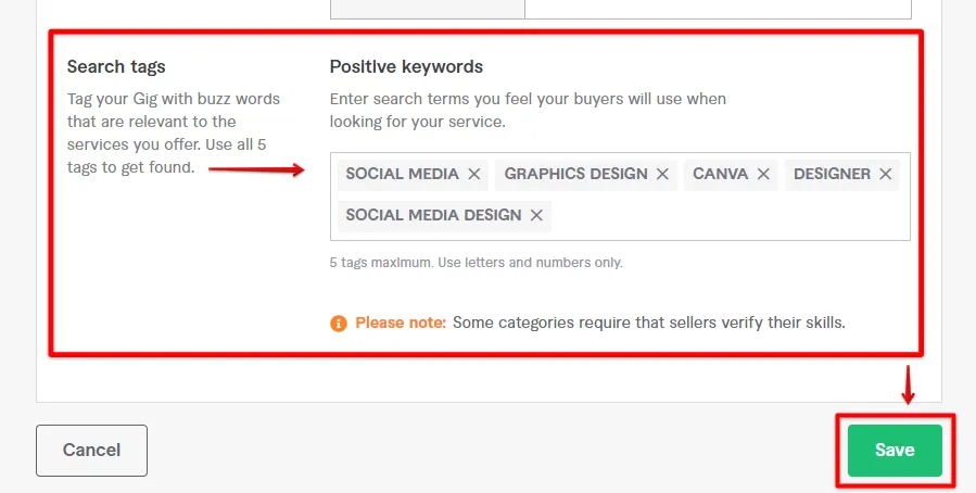 How to Add Tags in Your Fiverr Gig