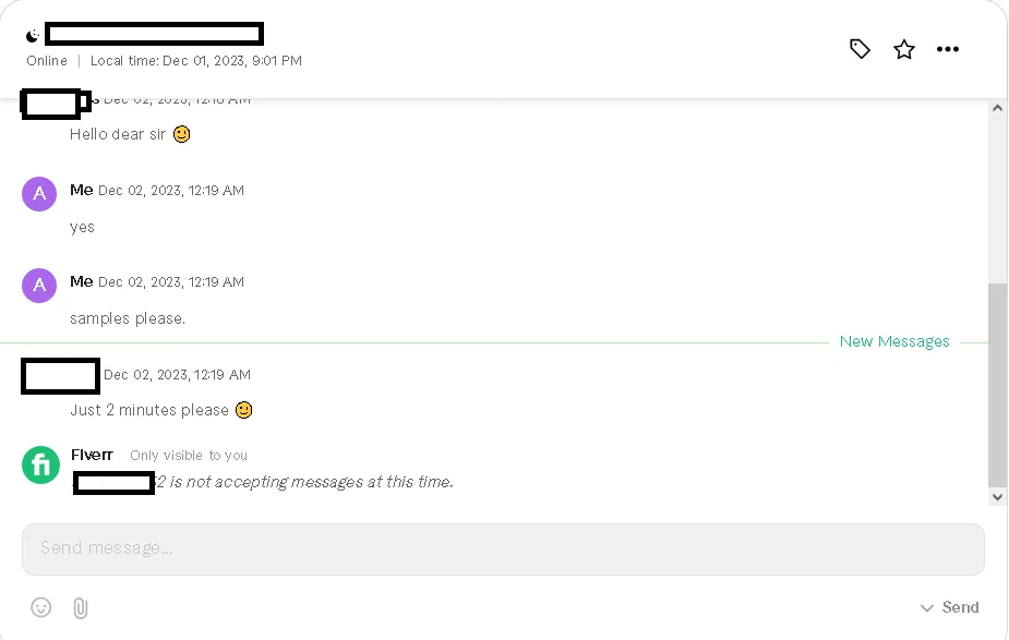 Seller BLOCKED me for what  Seller Wins  Fiverr Community