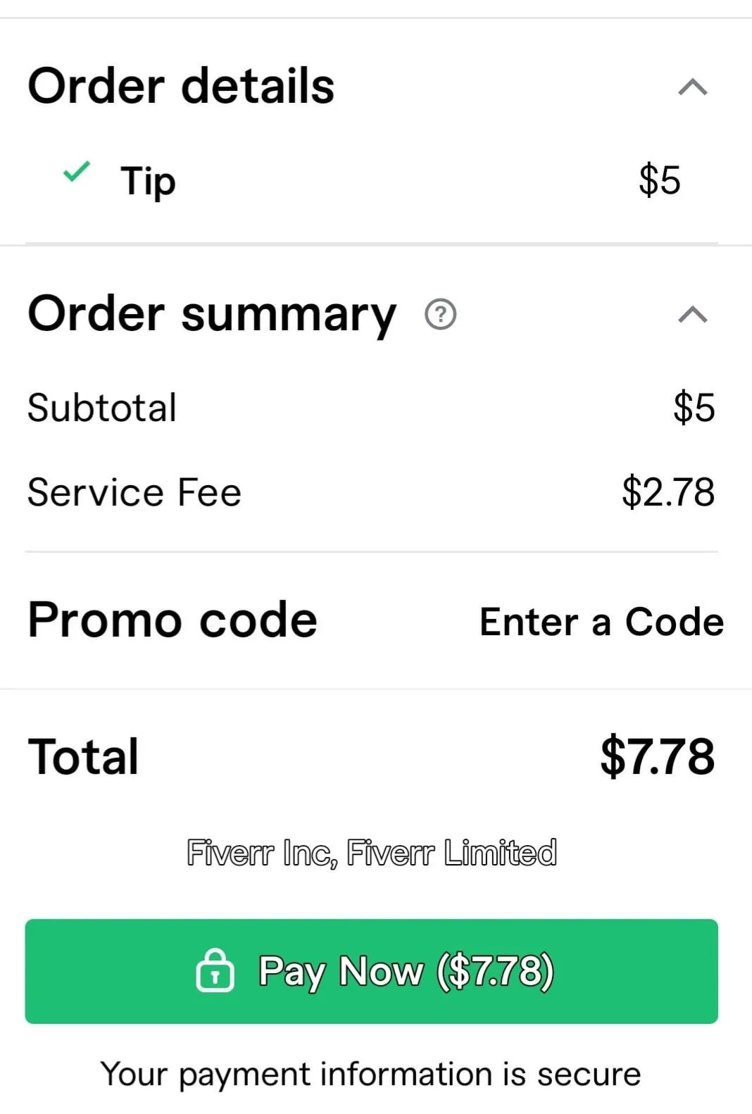 I have to pay a service fee in order to tip on Fiverr  rmildlyinfuriating