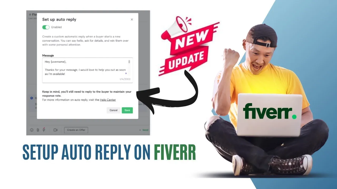 How to Setup auto reply on Fiverr  Fiverr latest Update  Sent Message 